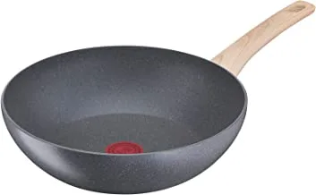TEFAL Wok Pan | Natural Force 28cm Frying Pan |Easy cleaning |Mineralia+ non-stick coating |Natural minerals|Thermo-signal|Healthy cooking| Stir Fries |Safe| Made in France| 2 Years Warranty|G2661932