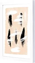 Lowha Abstract Cool Wooden Framed Wall Art Painting with White Frame, 23 cm Length x 33 cm Width x 2 cm Height