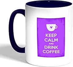 keep calm & drink tea Printed Coffee Mug, Blue Color