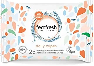 Femfresh Intimate Skin Care Freshening And Soothing Wipes With Calendula & Mallow Extracts, 25 Wipes - Pack Of 1