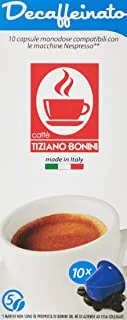 كبسولات قهوة Bonini Decaffeinato من إيطاليا ، متوافقة مع آلة نسبرسو ، 1 علبة 10 كبسولات (55 جرام) ، 8055742993341 ، أزرق