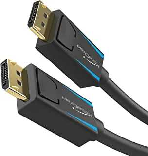 KabelDirekt DisplayPort 8K - 2M Cable (Transfer Rates Up To 32.4Gbps, UHD With 8K/60Hz Or 4K/120Hz, HBR3, DSC, HDR 10, Connector With Lock)