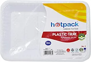Hotpack Disposable Rectangular Plastic Serving Tray -Medium Size- 1Kg