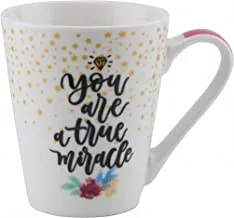 Shallow Porcelain Tea Coffee Mug |Refreshing Quotes & Designs |White