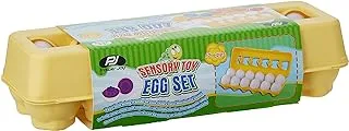 PJ Power Joy Sensory Toy Egg Set 12 Pieces، Early Learning Educational Fine Motor Skill Montessori Gift، Sorting Game، CRK821، Multicolor