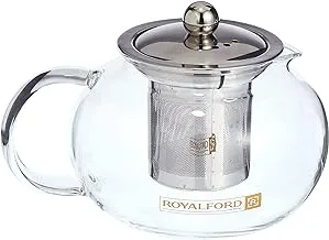 ابريق شاي زجاجي مع مصفاة من رويال فورد ، RF8265