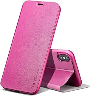 X-Level Fib Series Flip Case Cover Suitable For Apple Iphone Xs Max, 6.5 Inch - Pink