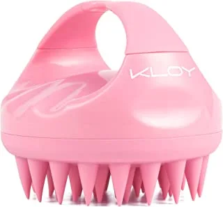 Kloy Hair Scalp Massager Shampoo Brush With Soft Silicone Bristles- Pink