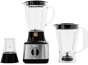 Nikai 500W 3 In 1 Blender With Glass And Plastic Jars | Model No Nb3900Geb 2 Years Warranty