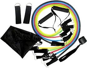 11 Pcs Fitness Resistance Band Set with Stackable Exercise Bands Legs Ankle Straps Multi-function Professional Fitness Equipment