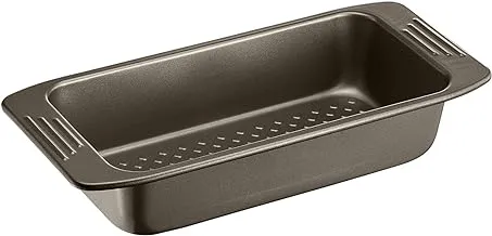TEFAL Baking Tray | Easy Grip Rectangular Cake 12x25cm | Carbon Steel | Easy Handling | Large Handles | Non-Stick Coating | Easy Release | Easy Cleaning | Dark Grey | 2 Years Warranty | J1625345