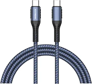 G-TiDE/EXTREME Quick Charge Cable Type C to Type C 1 Meter (Blue), EXC 58 Blue
