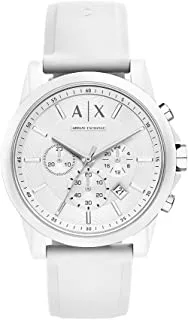 Armani Exchange Men's Chronograph, Silicone Watch, 44mm case size