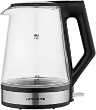 Lawazim Glass Kettle 1.8L 1500W, Transparent | Water Warmer |Stainless Steel Lid & Bottom, Tea Kettle with Fast Heating, Auto Shut-Off & Boil Dry Protection