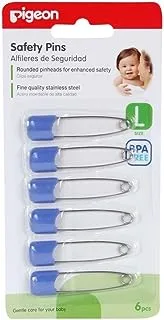 Pigeon Safety Pins Large, Assorted Colors, 6 Pieces/Card