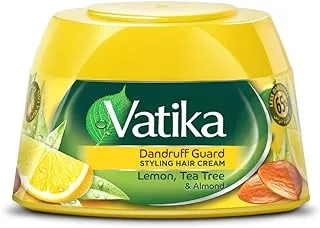 Vatika Naturals Anti-Dandruff Guard Styling Hair Cream 210 ml | Lemon, Tea Tree & Almond | Removes & Prevent Dandruff | Non-Sticky, Non-Oily