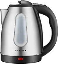 Lawazim Stainless Kettle With Water Gauge 1.8L 1500W, Silver, 50036