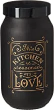 1000 cc Decorated Canister-Black, H-146377-BLK