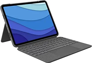 Logitech Combo Touch iPad Pro 11-inch (1st, 2nd, 3rd, 4th gen - 2018, 2020, 2021, 2022) Keyboard Case - Detachable Backlit Keyboard, Click-Anywhere Trackpad - Grey; Arabic Layout