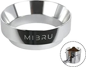 MIBRU Dosing Ring with Magnetic For Barista Espresso Dosing Funnel Powder Ring Powder Dispenser Doser Compatible with Portafilter (51mm) حلقة قهوة/قمع توزيع قهوه 51 مغناطيس (51mm, Silver)