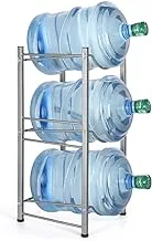 رف زجاجة المياه ، رف تخزين زجاجات المياه من 3 طبقات 5 جالون حامل زجاجة الماء شديد التحمل رف زجاجة المياه حامل الكابينة يوفر المساحة ، فضي ، WBS-4311-S ، 13.39 × 13.07 × 29.52