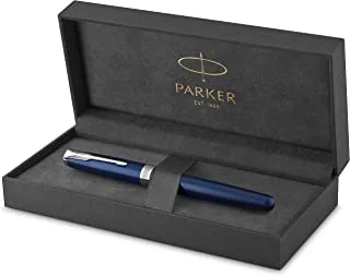 Parker Sonnet Blue Lacquer Rollerball Pen With Palladium Trim, Fine Nib, Black Ink| 8571