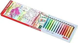 قلم تمييز - مجموعة مكتب ستابيلو سوينغ كول من 18 ألوان متنوعة 8 نيون و 10 ألوان باستيل