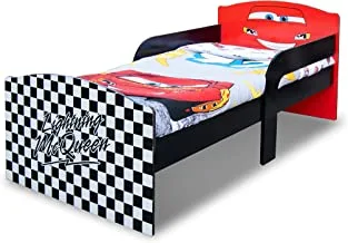 Disney Cars Lightning McQueen Kids/Teen Bed Durable MDF Wood Construction EASY to Assemble 2 Attached Guardrails for your Child's Safety Beautiful Finishing (Official Disney Product)