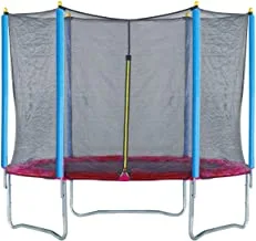Trampoline, Kids Outdoor Trampoline Jump Bed With Safety Enclosure Exercise Fitness Equipment, Red, Size: 305 Cm