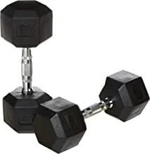 Marshal Fitness Rubber Dumbbell-8 Kgs Set Of 2, Multi Color Solid Cast Iron Core Rubber Coated Head Dumbbell Weights for Exercises at Home and Commercial Gym