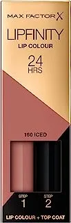 Max Factor Lipfinity Lip Colour Lipstick, 2-step Long Lasting, 160 Iced, 2.3 ml
