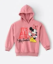 Minnie Mouse Hooded Sweatshirt for Senior Girls - Pink, 8-9 Year