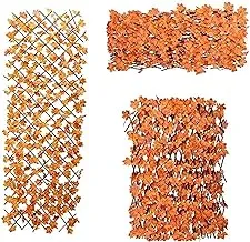 Yatai Wholesale Bamboo Wooden Fence With Artificial Plants Orange Maple Leaves Expandable Wicker For Home Garden Decoration (6)