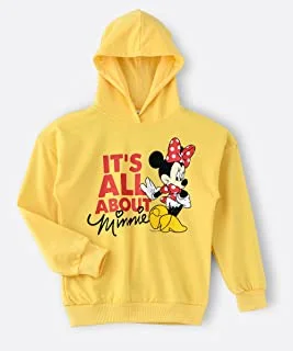 Minnie Mouse Hooded Sweatshirt for Senior Girls - Mustard, 11-12 Year