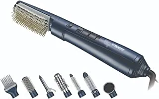 Sonashi 7 in 1 Hair Styler SHS-3034K – 450-550W Hair Styling Tool with Blow Brush, Big & Small Roller Brush, Soft Brush, Clip Pipe, Volume Lifter, Nozzle – Personal Care Appliance