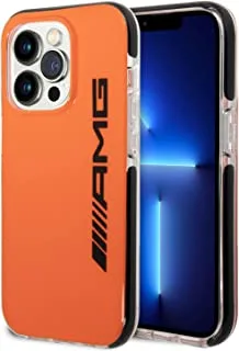 Amg pc/tpe hard case for iphone 14 pro max - orange/black