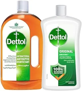 Dettol Antiseptic Disinfectant Liquid, 2 Litres + Dettol Original Hand Wash Liquid Soap Refill, 1L
