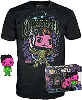 Funko Marvel What If Killmonger Collectibles Figure Toy with Pop and Tee, Large Size, Black