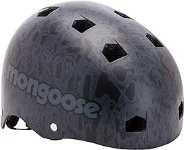 Mongoose bike helmet for youth boys all terrain blk/gry
