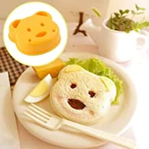 SHOWAY Bear Shape Sandwich Mold Cutter,Bread Sandwich Shapers Maker for Kids