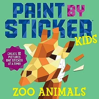 الرسم بواسطة ملصقات الأطفال: حيوانات حديقة الحيوانات: قم بإنشاء 10 صور ملصق واحد في كل مرة!