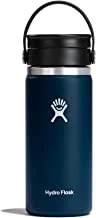 Hydro Flask Wide Mouth with Flex Sip Lid - Insulated Water Bottle Travel Cup Coffee Mug Tumbler, 16 Oz, W16BCX464