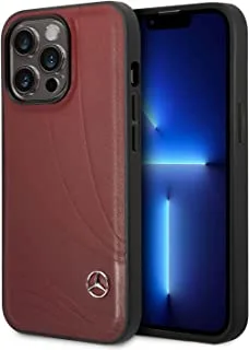 Mercedes-Benz Genuine Leather Case With New WaveIII pattern For iPhone 14 Pro Max - Red