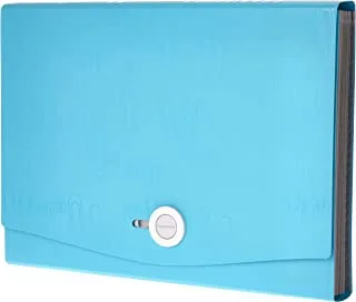 Foldermate 13 Pocket A4 ملف قابل للتوسيع مع I-Clip مجموعة من 10 قطع ، أزرق
