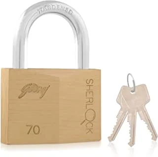 Godrej Locks Sherlock Solid Brass Padlock With 3 Keys (70 MM)