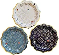 Party Camel Star Pattern Plates, 9-Inch Diameter, 12-Pack, Multicolor