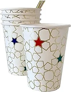 Party Camel Star Pattern Cups, 12 oz Capacity, 12-Pack
