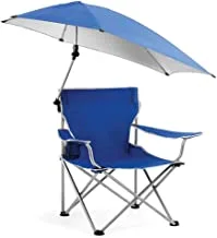 COOLBABY كبير في الهواء الطلق الترفيه كرسي قابل للطي ، كراسي صيد محمولة قابلة للطي مع مظلة قابلة للفصل ، لكرسي التخييم في الهواء الطلق في حديقة الشواطئ والمسبح ، أزرق