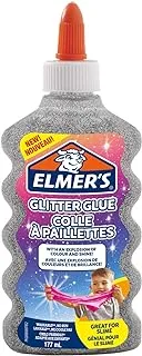 ELMER'S Glitter Glue Washable and Kid Friendly, Great for Making Slime Crafting, Silver, 177 ml, 1pack 2077255