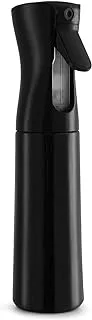 SHOWAY 300ml BPA Free Plastic Empty Mist Spray Bottle With Pressurized Mister Pump For Hair, Salon, Plants, Flower Cleaning (Black)